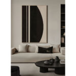 SOLAIRE B ΠΙΝΑΚΑΣ ΔΙΑΚΟΣΜΗΤΙΚΟΣ ΜΕ ΚΟΡΝΙΖΑ 80x120x4cm ΚΑΜΒΑΣ ΚΑΦΕ ΣΚΟΥΡΟ ΜΠΕΖ ΞΥΛΟ ΦΥΣΙΚΟ 034249 - Image 2