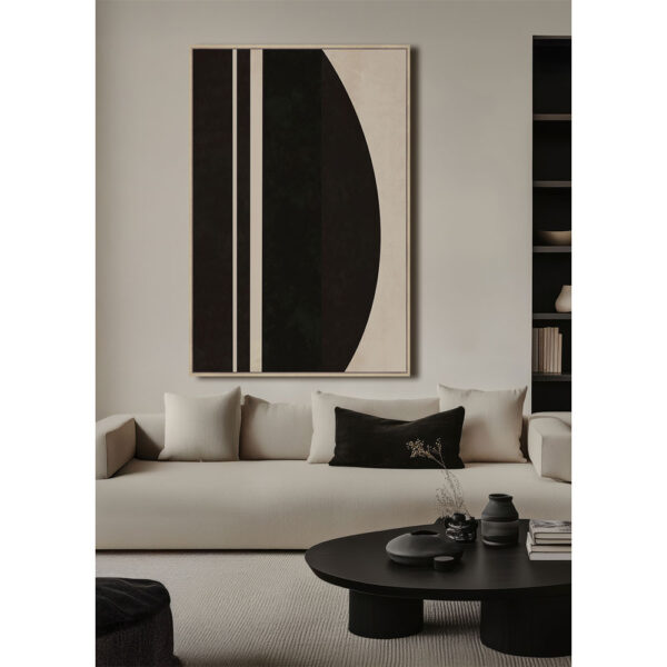 SOLAIRE B ΠΙΝΑΚΑΣ ΔΙΑΚΟΣΜΗΤΙΚΟΣ ΜΕ ΚΟΡΝΙΖΑ 80x120x4cm ΚΑΜΒΑΣ ΚΑΦΕ ΣΚΟΥΡΟ ΜΠΕΖ ΞΥΛΟ ΦΥΣΙΚΟ 034249 - Image 2