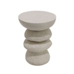 STONE 4 SIDE TABLE ΛΕΥΚΟ 38x38x51cm 04-1268