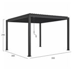 ΒΙΟΚΛΙΜΑΤΙΚΗ ΠΕΡΓΚΟΛΑ ΑΛΟΥΜΙΝΙΟΥ DOMECIL HM6611.01 ΜΕ ΜΕΤΑΛ. ΠΕΡΣΙΔΕΣ--300x300x240Υ - Image 2