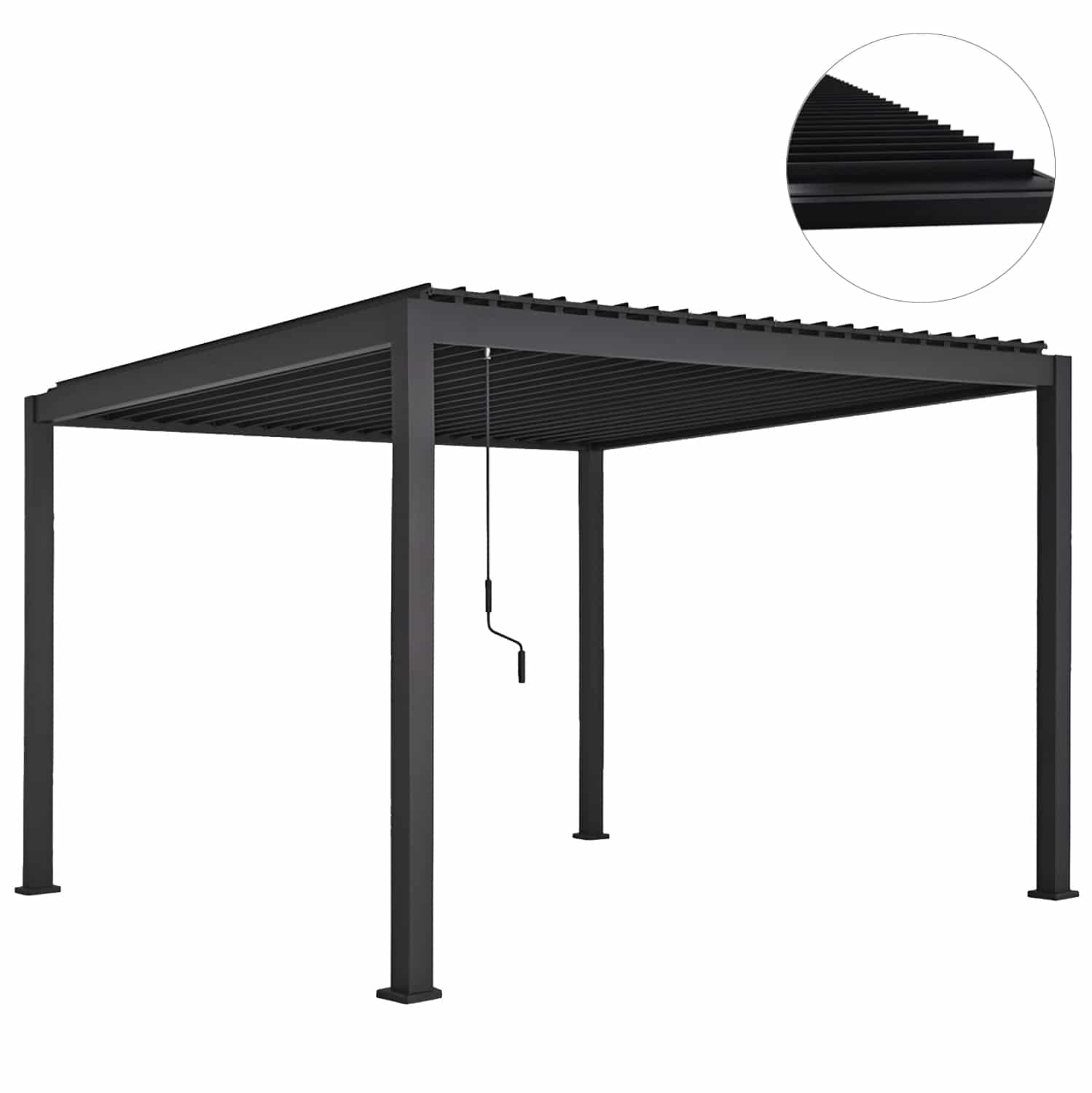 HM6611.01 ΒΙΟΚΛΙΜΑΤΙΚΗ ΠΕΡΓΚΟΛΑ ΑΛΟΥΜΙΝΙΟΥ DOMECIL HM6611.01 ΜΕ ΜΕΤΑΛ. ΠΕΡΣΙΔΕΣ--300x300x240Υ - Image 1