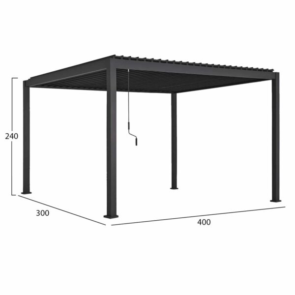ΒΙΟΚΛΙΜΑΤΙΚΗ ΠΕΡΓΚΟΛΑ ΑΛΟΥΜΙΝΙΟΥ DOMECIL HM6612.01 ΜΕ ΜΕΤΑΛ. ΠΕΡΣΙΔΕΣ--300x400x240Υ - Image 2