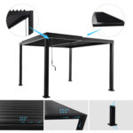 ΒΙΟΚΛΙΜΑΤΙΚΗ ΠΕΡΓΚΟΛΑ ΑΛΟΥΜΙΝΙΟΥ PREMIUM FRANIO HM6609.01 ΜΑΥΡΟ 300x300x240Υ - Image 3