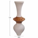 ΔΙΑΚΟΣΜΗΤΙΚΟ ΒΑΖΟ ΔΑΠΕΔΟΥ NEBULA HM4660.02S FIBER CEMENT ΛΕΥΚΟ--ΞΥΛΟ ΤΕΑΚ Φ45x115Υεκ - Image 2