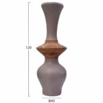 ΔΙΑΚΟΣΜΗΤΙΚΟ ΒΑΖΟ ΔΑΠΕΔΟΥ NEBULA HM4660.05S FIBER CEMENT TAUPE--ΞΥΛΟ ΤΕΑΚ Φ45x115Υεκ - Image 2