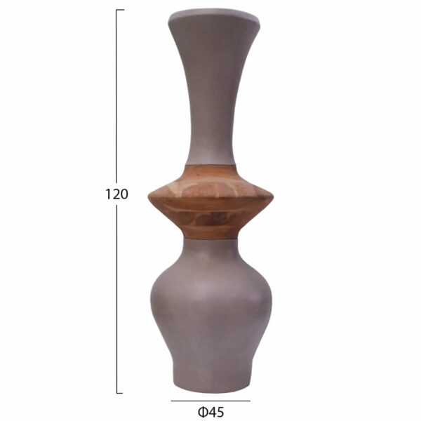 ΔΙΑΚΟΣΜΗΤΙΚΟ ΒΑΖΟ ΔΑΠΕΔΟΥ NEBULA HM4660.05S FIBER CEMENT TAUPE--ΞΥΛΟ ΤΕΑΚ Φ45x115Υεκ - Image 2