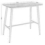 LAVIDA Τραπέζι BAR Μέταλλο Βαφή Μαύρο, Επιφάνεια Απόχρωση Καρυδί 120x60x106cm - Image 3