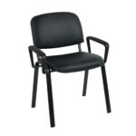 SIGMA Πολυθρόνα Γραφείου Επισκέπτη Μέταλλο Μαύρο / PVC Μαύρο 62x60x79cm - Image 2