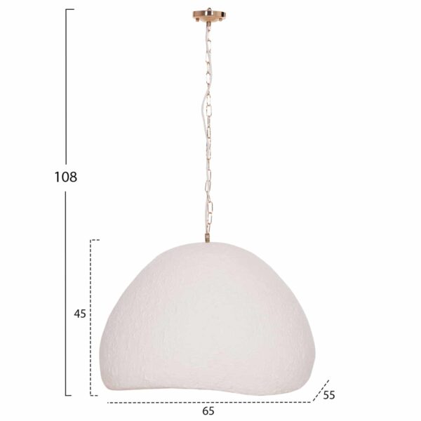 ΦΩΤΙΣΤΙΚΟ ΟΡΟΦΗΣ ΚΡΕΜΑΣΤΟ JAYLEN HM4703.02L FIBER CEMENT ΛΕΥΚΟ 65x55x45Υεκ. - Image 2