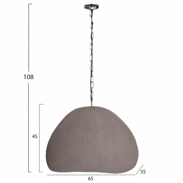 ΦΩΤΙΣΤΙΚΟ ΟΡΟΦΗΣ ΚΡΕΜΑΣΤΟ JAYLEN HM4703.03L FIBER CEMENT ΓΚΡΙ 65x55x45Υεκ. - Image 2
