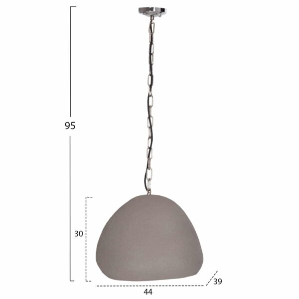 ΦΩΤΙΣΤΙΚΟ ΟΡΟΦΗΣ ΚΡΕΜΑΣΤΟ JAYLEN HM4703.03S FIBER CEMENT ΓΚΡΙ 44x39x30Υεκ. - Image 2