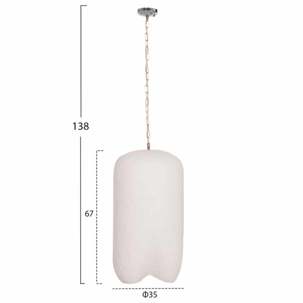 ΦΩΤΙΣΤΙΚΟ ΟΡΟΦΗΣ ΚΡΕΜΑΣΤΟ LOGKY HM4704.02L--FIBER CEMENT ΛΕΥΚΟ 35x35x67Υεκ - Image 2