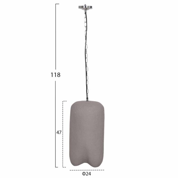 ΦΩΤΙΣΤΙΚΟ ΟΡΟΦΗΣ ΚΡΕΜΑΣΤΟ LOGKY HM4704.03S--FIBER CEMENT ΓΚΡΙ Φ24x47Υεκ - Image 2