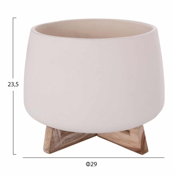 ΓΛΑΣΤΡΑ ΕΣ.ΧΩΡΟΥ FRELLO HM4674.02L ΛΕΥΚΟ FIBER CEMENT--TEAK ΒΑΣΗ 29x29x23,5Υεκ. - Image 2