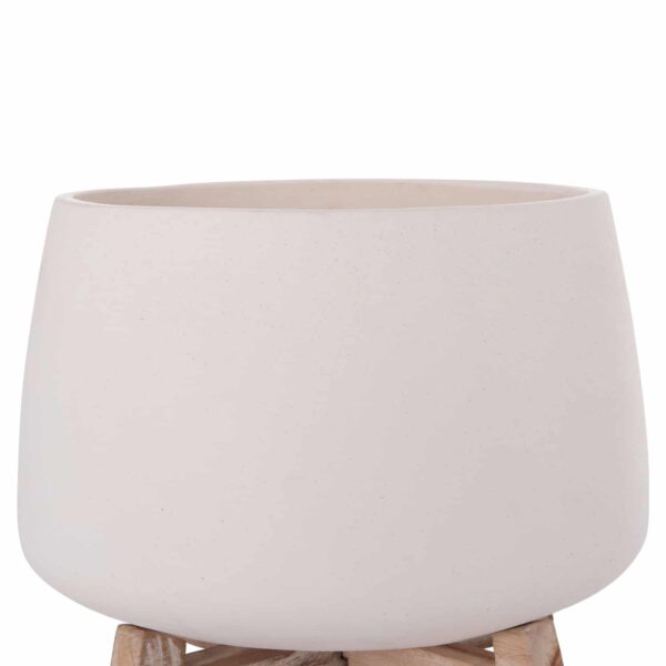 ΓΛΑΣΤΡΑ ΕΣ.ΧΩΡΟΥ FRELLO HM4674.02L ΛΕΥΚΟ FIBER CEMENT--TEAK ΒΑΣΗ 29x29x23,5Υεκ. - Image 4