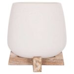 ΓΛΑΣΤΡΑ ΕΣ.ΧΩΡΟΥ FRELLO HM4674.02S ΛΕΥΚΟ FIBER CEMENT--TEAK ΒΑΣΗ 14,5x14,5x16Υεκ. - Image 3