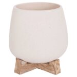 ΓΛΑΣΤΡΑ ΕΣ.ΧΩΡΟΥ FRELLO HM4674.02S ΛΕΥΚΟ FIBER CEMENT--TEAK ΒΑΣΗ 14,5x14,5x16Υεκ. - Image 5