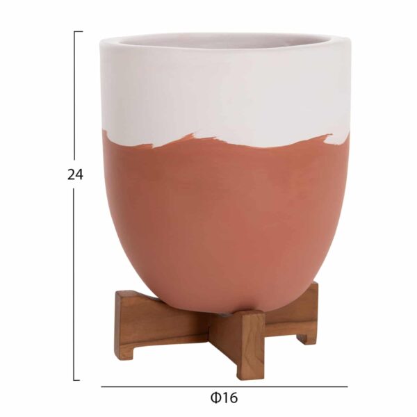 ΓΛΑΣΤΡΕΣ ΣΕΤ 2ΤΜΧ SEON HM4686.08 TERRACOTTA ΣΕ ΛΕΥΚΟ & ΤΕΡΑΚΟΤΑ--TEAK ΒΑΣΗ - Image 3