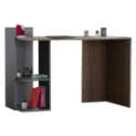 ΓΡΑΦΕΙΟ ΜΕΛΑΜΙΝΗΣ ΜΕ ΡΑΦΙΑ SYNDYA HM8994.01 ΚΑΡΥΔΙ- ΓΚΡΙ 112x55x85Y εκ.