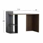 ΓΡΑΦΕΙΟ ΜΕΛΑΜΙΝΗΣ ΜΕ ΡΑΦΙΑ SYNDYA HM8994.01 ΚΑΡΥΔΙ- ΓΚΡΙ 112x55x85Y εκ. - Image 2