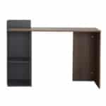 ΓΡΑΦΕΙΟ ΜΕΛΑΜΙΝΗΣ ΜΕ ΡΑΦΙΑ SYNDYA HM8994.01 ΚΑΡΥΔΙ- ΓΚΡΙ 112x55x85Y εκ. - Image 3