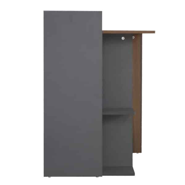 ΓΡΑΦΕΙΟ ΜΕΛΑΜΙΝΗΣ ΜΕ ΡΑΦΙΑ SYNDYA HM8994.01 ΚΑΡΥΔΙ- ΓΚΡΙ 112x55x85Y εκ. - Image 6