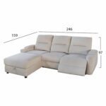 ΚΑΝΑΠΕΣ ΑΡΙΣΤΕΡΗ ΓΩΝΙΑ SYNTHIA HM3308.01L ΑΝΑΚΛΙΣΗ & ΑΠΟΘ.ΧΩΡΟΣ--ΜΠΕΖ 245x170x98Υεκ - Image 2