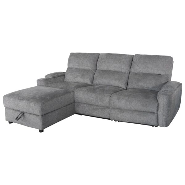 ΚΑΝΑΠΕΣ ΑΡΙΣΤΕΡΗ ΓΩΝΙΑ SYNTHIA HM3308.03L ΑΝΑΚΛΙΣΗ & ΑΠΟΘ.ΧΩΡΟΣ--ΓΚΡΙ 246x159x97Υεκ - Image 3