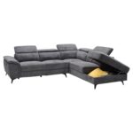 ΚΑΝΑΠΕΣ ΔΕΞΙΑ ΓΩΝΙΑ-ΑΝΑΚΛΙΣΗ & ΑΠΟΘ.ΧΩΡΟΣ-RESTRO HM3339.01R ΓΚΡΙ ΥΦΑΣΜΑ 284x224x76Υεκ - Image 3