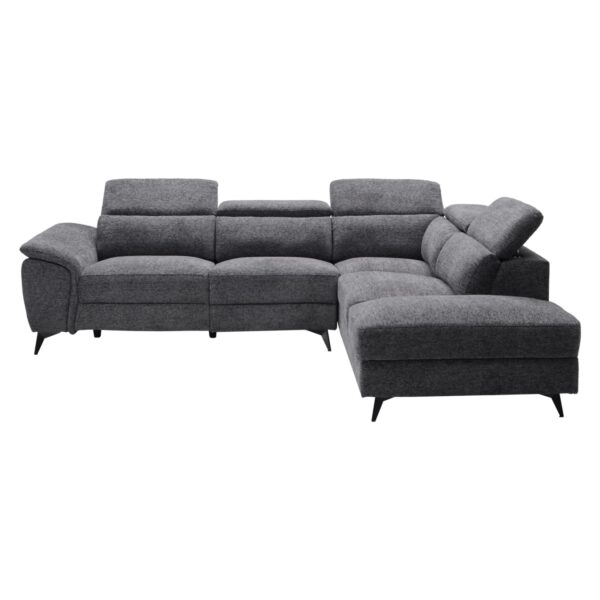 ΚΑΝΑΠΕΣ ΔΕΞΙΑ ΓΩΝΙΑ-ΑΝΑΚΛΙΣΗ & ΑΠΟΘ.ΧΩΡΟΣ-RESTRO HM3339.01R ΓΚΡΙ ΥΦΑΣΜΑ 284x224x76Υεκ - Image 4