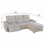ΚΑΝΑΠΕΣ ΔΕΞΙΑ ΓΩΝΙΑ SYNTHIA HM3308.01R ΑΝΑΚΛΙΣΗ & ΑΠΟΘ.ΧΩΡΟΣ--ΜΠΕΖ 245x170x98Υεκ - Image 2