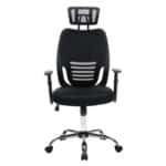 ΚΑΡΕΚΛΑ ΓΡΑΦΕΙΟΥ BRIEF HM1206.01 ΜΑΥΡΟ MESH--ΒΑΣΗ ΧΡΩΜΙΟΥ 63x64x122Υεκ. - Image 3