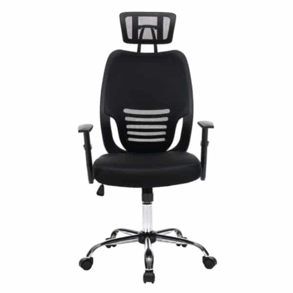 ΚΑΡΕΚΛΑ ΓΡΑΦΕΙΟΥ BRIEF HM1206.01 ΜΑΥΡΟ MESH--ΒΑΣΗ ΧΡΩΜΙΟΥ 63x64x122Υεκ. - Image 3