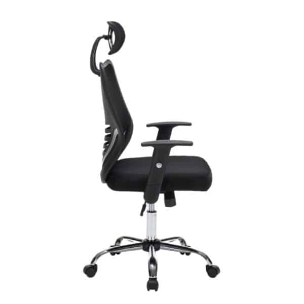 ΚΑΡΕΚΛΑ ΓΡΑΦΕΙΟΥ BRIEF HM1206.01 ΜΑΥΡΟ MESH--ΒΑΣΗ ΧΡΩΜΙΟΥ 63x64x122Υεκ. - Image 4