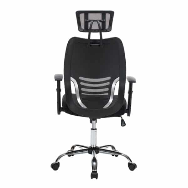 ΚΑΡΕΚΛΑ ΓΡΑΦΕΙΟΥ BRIEF HM1206.01 ΜΑΥΡΟ MESH--ΒΑΣΗ ΧΡΩΜΙΟΥ 63x64x122Υεκ. - Image 6