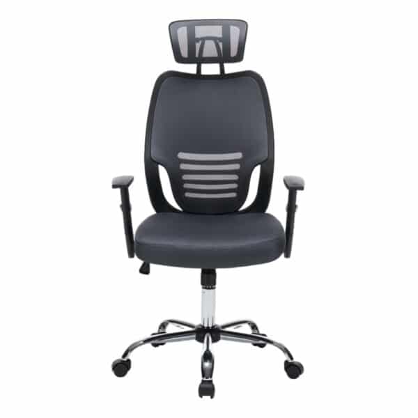 ΚΑΡΕΚΛΑ ΓΡΑΦΕΙΟΥ BRIEF HM1206.02 ΓΚΡΙ MESH--ΒΑΣΗ ΧΡΩΜΙΟΥ 63x64x122Υεκ. - Image 3