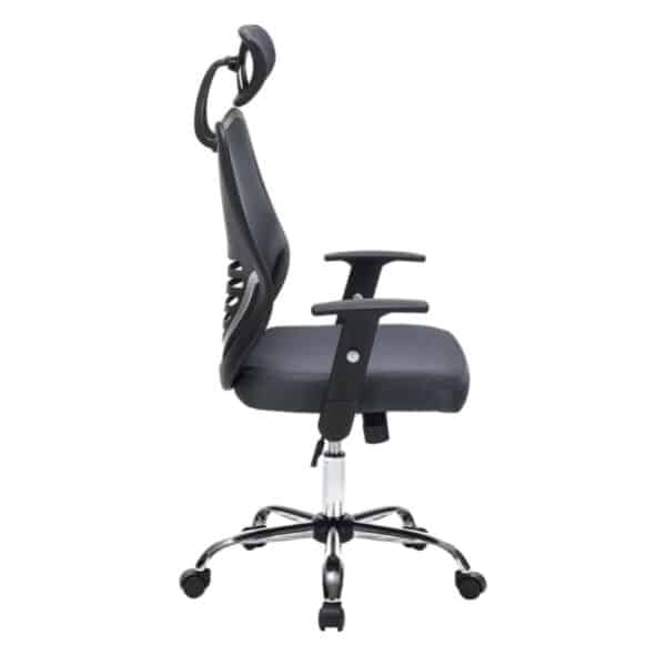 ΚΑΡΕΚΛΑ ΓΡΑΦΕΙΟΥ BRIEF HM1206.02 ΓΚΡΙ MESH--ΒΑΣΗ ΧΡΩΜΙΟΥ 63x64x122Υεκ. - Image 4