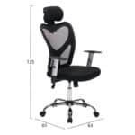 ΚΑΡΕΚΛΑ ΓΡΑΦΕΙΟΥ CUORE HM1207.01 ΜΑΥΡΟΣ ΣΚΕΛΕΤΟΣ-ΜΑΥΡΟ MESH 63x61x125Υεκ - Image 2