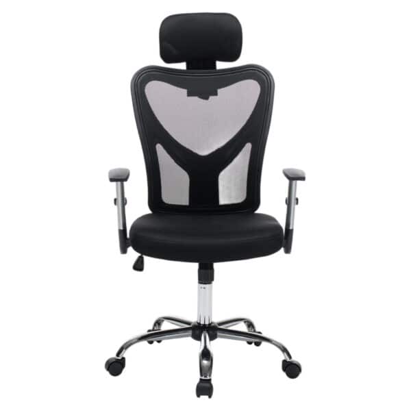 ΚΑΡΕΚΛΑ ΓΡΑΦΕΙΟΥ CUORE HM1207.01 ΜΑΥΡΟΣ ΣΚΕΛΕΤΟΣ-ΜΑΥΡΟ MESH 63x61x125Υεκ - Image 3