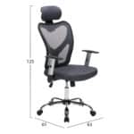 ΚΑΡΕΚΛΑ ΓΡΑΦΕΙΟΥ CUORE HM1207.02 ΜΑΥΡΟΣ ΣΚΕΛΕΤΟΣ-ΓΚΡΙ MESH 63x61x125Υεκ - Image 2