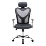 ΚΑΡΕΚΛΑ ΓΡΑΦΕΙΟΥ CUORE HM1207.02 ΜΑΥΡΟΣ ΣΚΕΛΕΤΟΣ-ΓΚΡΙ MESH 63x61x125Υεκ - Image 3