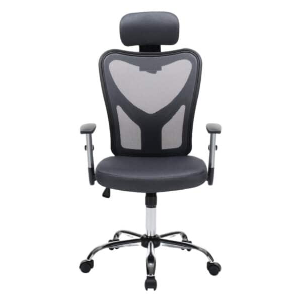 ΚΑΡΕΚΛΑ ΓΡΑΦΕΙΟΥ CUORE HM1207.02 ΜΑΥΡΟΣ ΣΚΕΛΕΤΟΣ-ΓΚΡΙ MESH 63x61x125Υεκ - Image 3