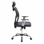 ΚΑΡΕΚΛΑ ΓΡΑΦΕΙΟΥ CUORE HM1207.02 ΜΑΥΡΟΣ ΣΚΕΛΕΤΟΣ-ΓΚΡΙ MESH 63x61x125Υεκ - Image 4