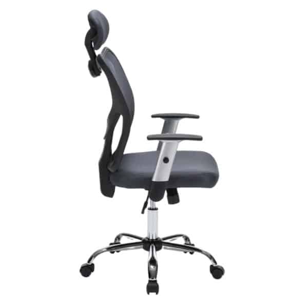 ΚΑΡΕΚΛΑ ΓΡΑΦΕΙΟΥ CUORE HM1207.02 ΜΑΥΡΟΣ ΣΚΕΛΕΤΟΣ-ΓΚΡΙ MESH 63x61x125Υεκ - Image 4