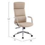 ΚΑΡΕΚΛΑ ΓΡΑΦΕΙΟΥ MEITE HM18353.02 ΜΠΕΖ PU ΔΕΡΜΑ--ΒΑΣΗ ΧΡΩΜΙΟΥ 66x71x127Υεκ - Image 2