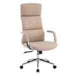 ΚΑΡΕΚΛΑ ΓΡΑΦΕΙΟΥ MEITE HM18353.02 ΜΠΕΖ PU ΔΕΡΜΑ--ΒΑΣΗ ΧΡΩΜΙΟΥ 66x71x127Υεκ