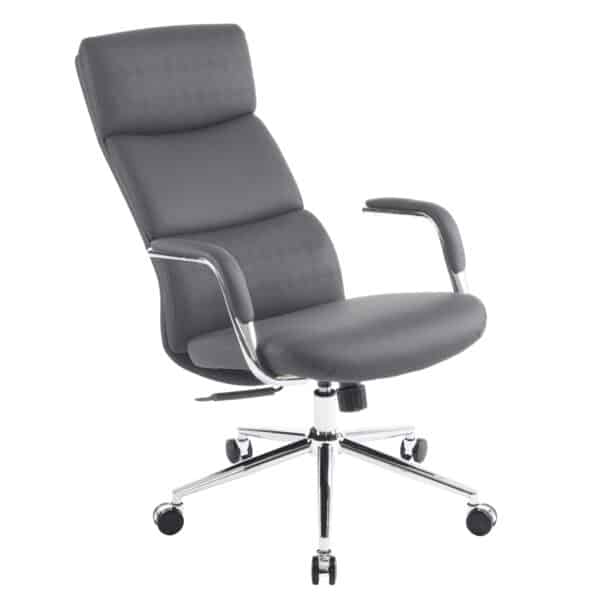 ΚΑΡΕΚΛΑ ΓΡΑΦΕΙΟΥ MEITE HM18353.10 ΓΚΡΙ PU ΔΕΡΜΑ--ΒΑΣΗ ΧΡΩΜΙΟΥ 66x71x127Υεκ - Image 6