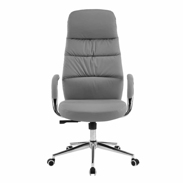 ΚΑΡΕΚΛΑ ΓΡΑΦΕΙΟΥ TEETER HM18355.10 ΓΚΡΙ PU ΔΕΡΜΑ--ΒΑΣΗ ΧΡΩΜΙΟΥ 67x66x121Υεκ - Image 3