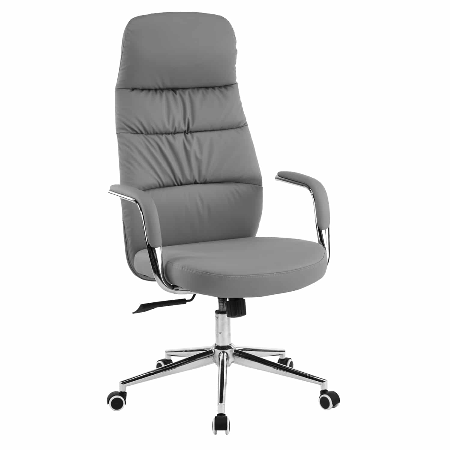 HM18355.10 ΚΑΡΕΚΛΑ ΓΡΑΦΕΙΟΥ TEETER HM18355.10 ΓΚΡΙ PU ΔΕΡΜΑ--ΒΑΣΗ ΧΡΩΜΙΟΥ 67x66x121Υεκ - Image 1
