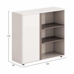 ΝΤΟΥΛΑΠΙ/ΒΙΒΛΙΟΘΗΚΗ NEWLINE HM18282 ΜΕΛΑΜΙΝΗ ΛΕΥΚΗ & ΑΝΟΙΧΤΟ ΚΑΦΕ 120x40x110Υεκ. - Image 2